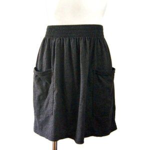 American Apparel Gray Mini Skirt with Pockets and Elastic Waist
